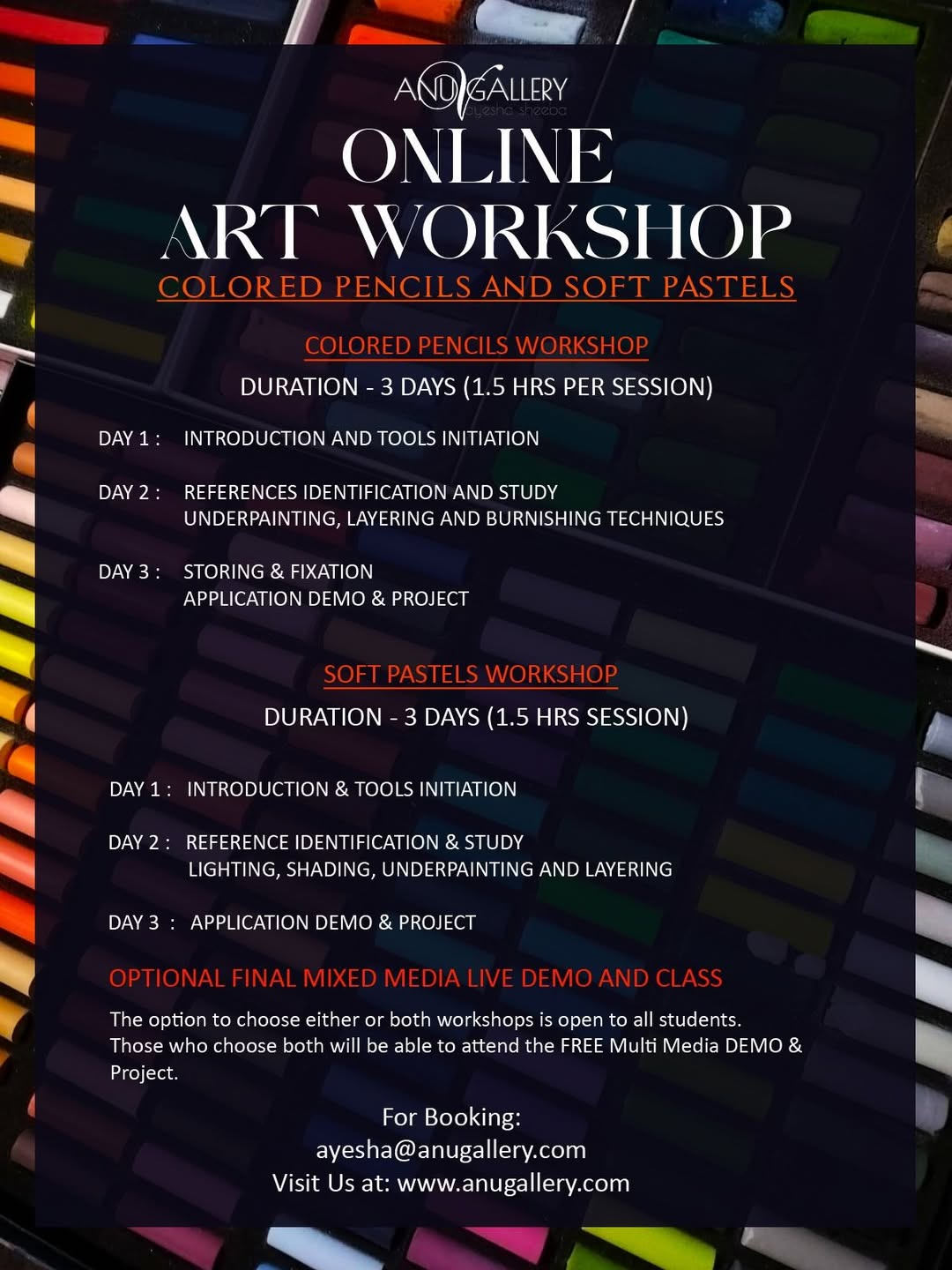Online Art Workshop - Colored Pencils and Soft Pastels